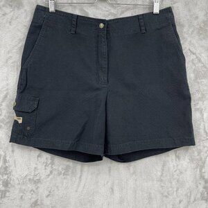Lauren Ralph Lauren Black Cotton Canvas High Rise Cargo Shorts 5 Inch